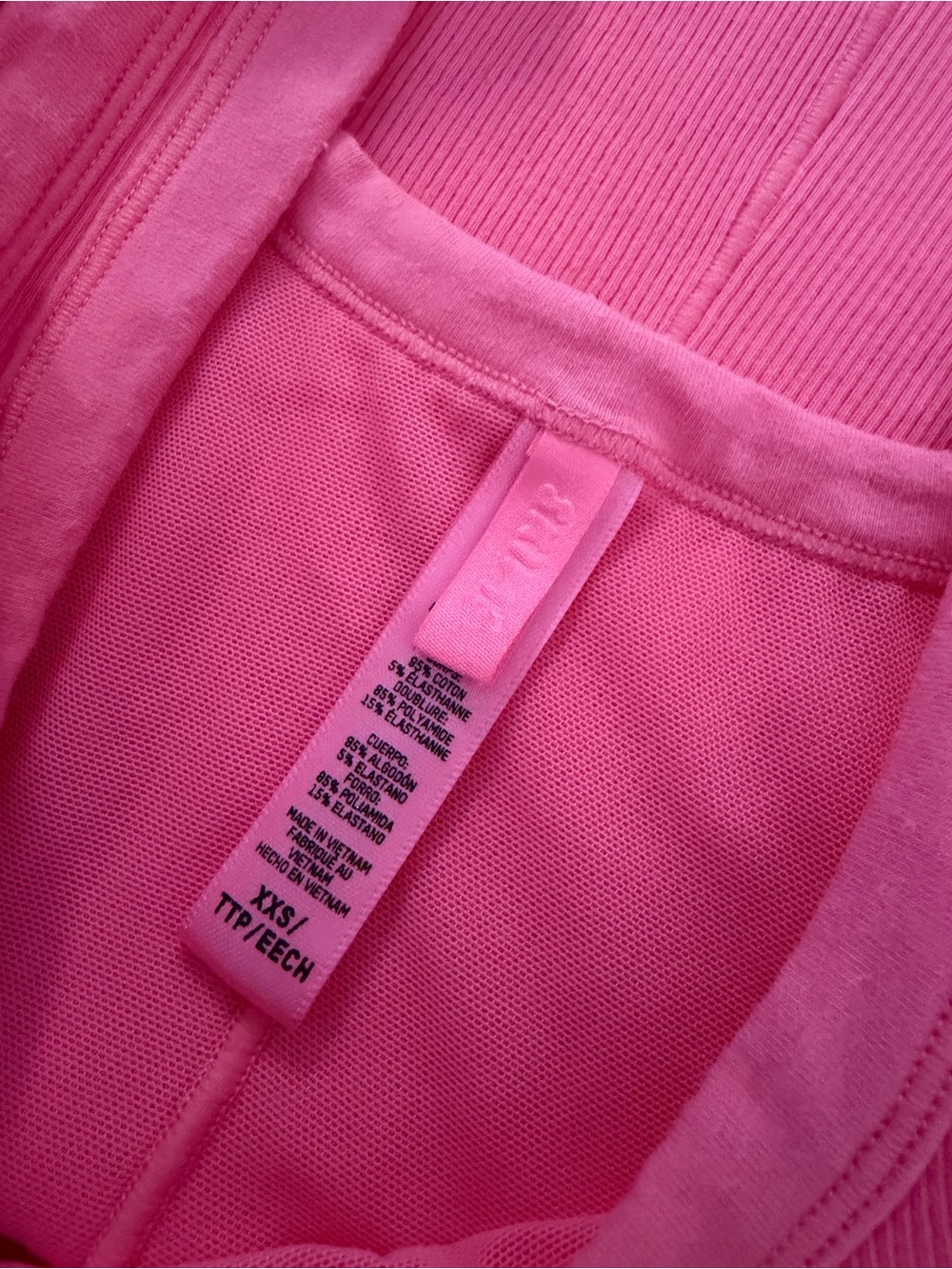 SKIMS Hot Pink Ribbed Tank One-Piece - Picture 3 of 3